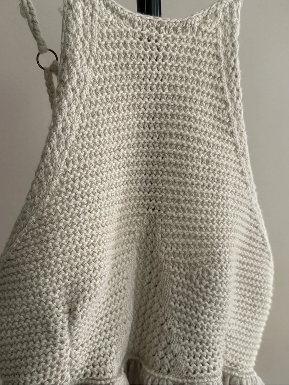 Free People Cream Crochet Knit Babydoll Tank Top Size XS